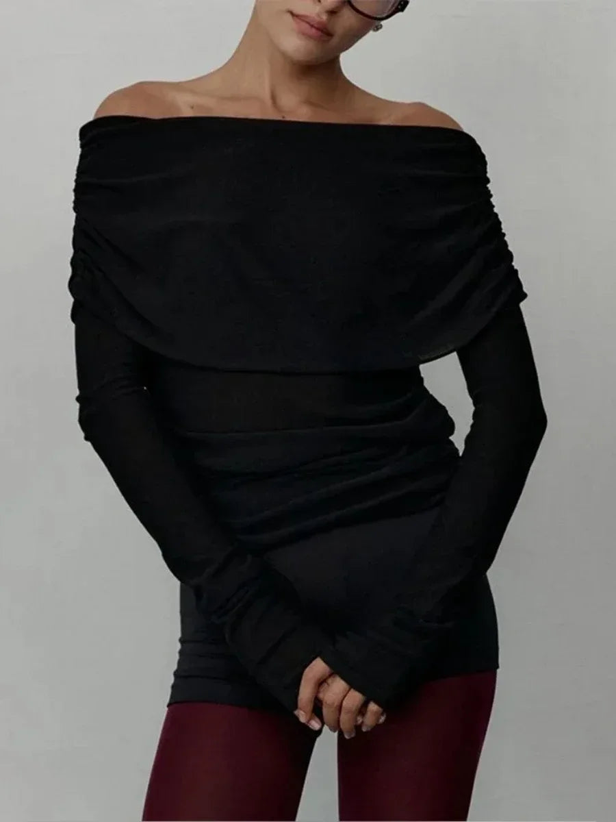 Haut Asymétrique Épaules Dénudées pour Femme - Orinchic