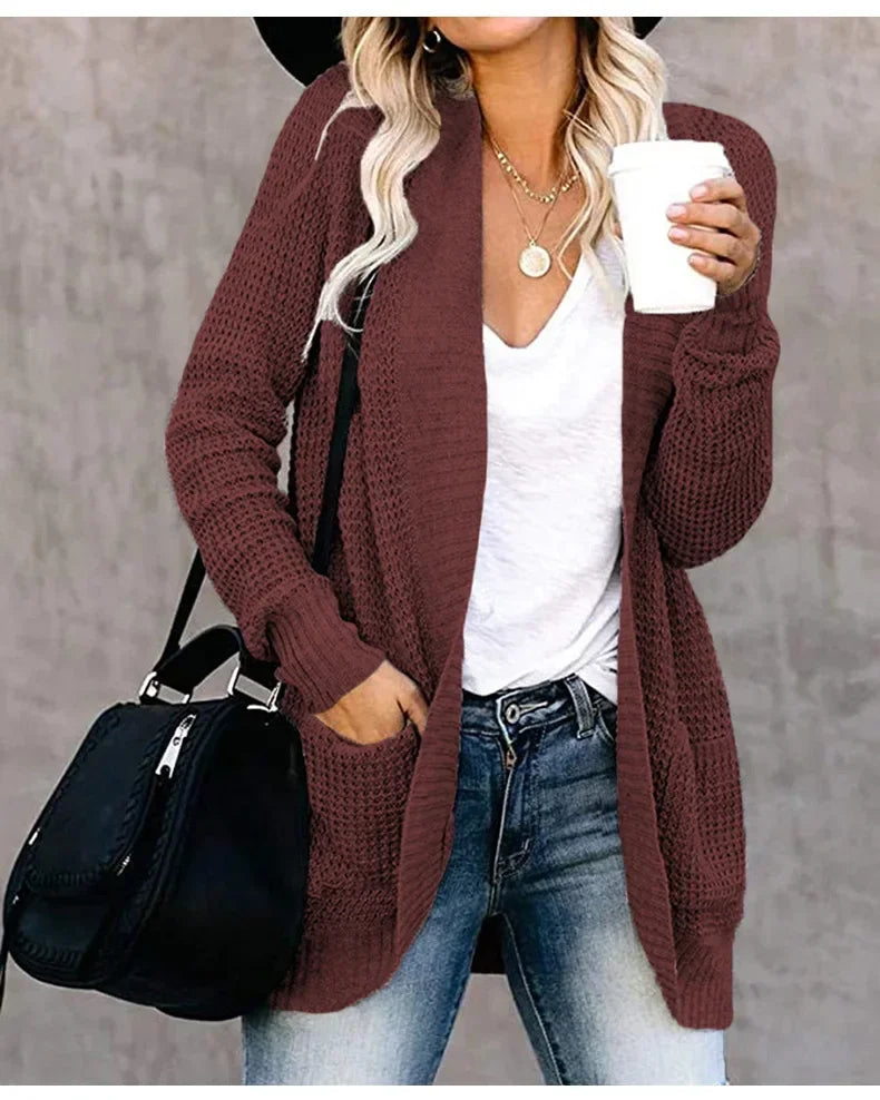 Gilet Long Tricoté Harajuku Streetwear pour Femme - VISIVANE