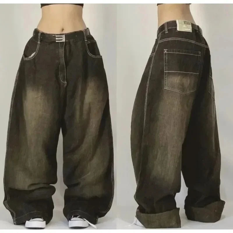 Jean Baggy Oversize Imprimé Y2K – Style Harajuku, Grunge & Hip-Hop