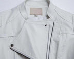 Veste en cuir pour femmes, mode européenne et américaine, moto, Slim, courte, fermeture éclair