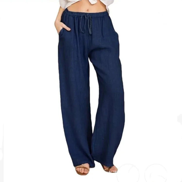 Pantalon en Lin et Coton pour Femme – Coupe Bloomers Fluide et Style Zen