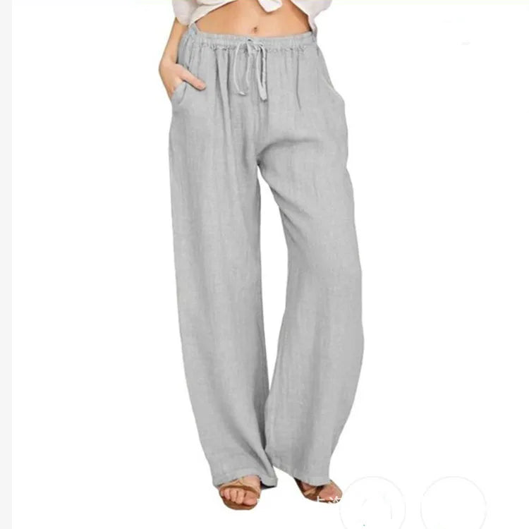 Pantalon en Lin et Coton pour Femme – Coupe Bloomers Fluide et Style Zen
