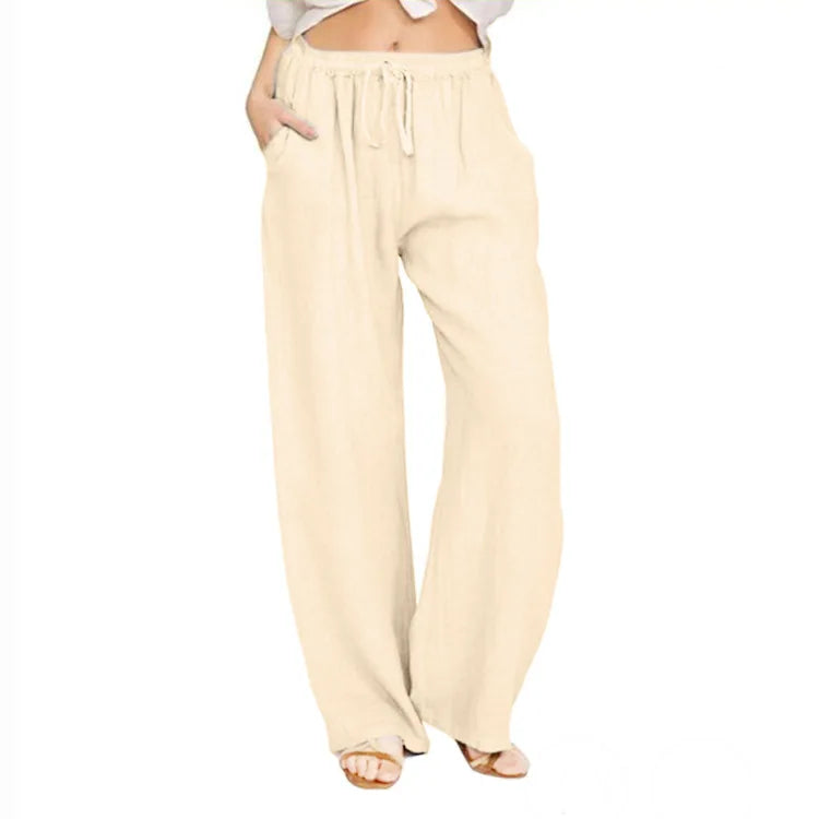 Pantalon en Lin et Coton pour Femme – Coupe Bloomers Fluide et Style Zen