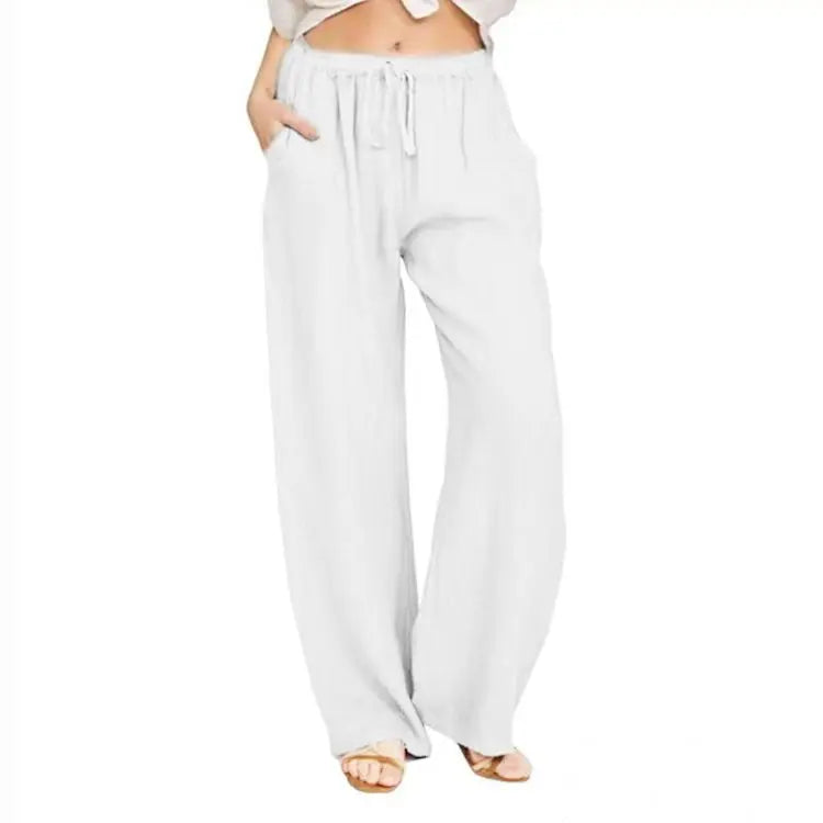 Pantalon en Lin et Coton pour Femme – Coupe Bloomers Fluide et Style Zen