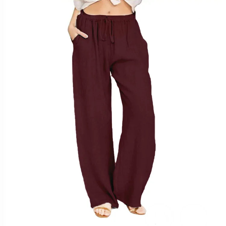 Pantalon en Lin et Coton pour Femme – Coupe Bloomers Fluide et Style Zen