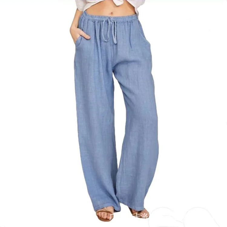 Pantalon en Lin et Coton pour Femme – Coupe Bloomers Fluide et Style Zen