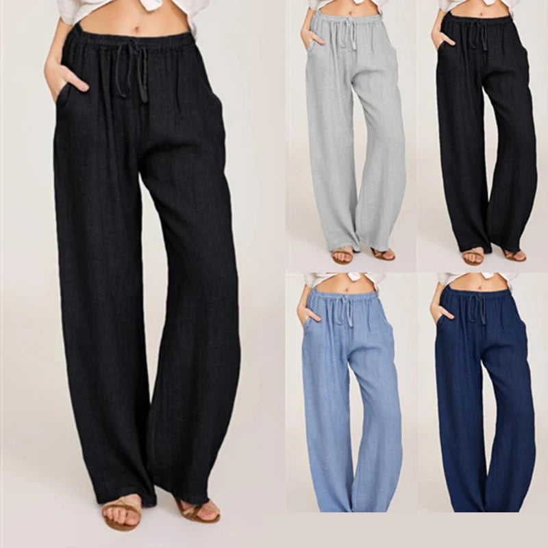 Pantalon en Lin et Coton pour Femme – Coupe Bloomers Fluide et Style Zen