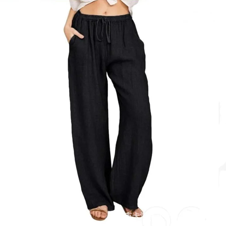 Pantalon en Lin et Coton pour Femme – Coupe Bloomers Fluide et Style Zen
